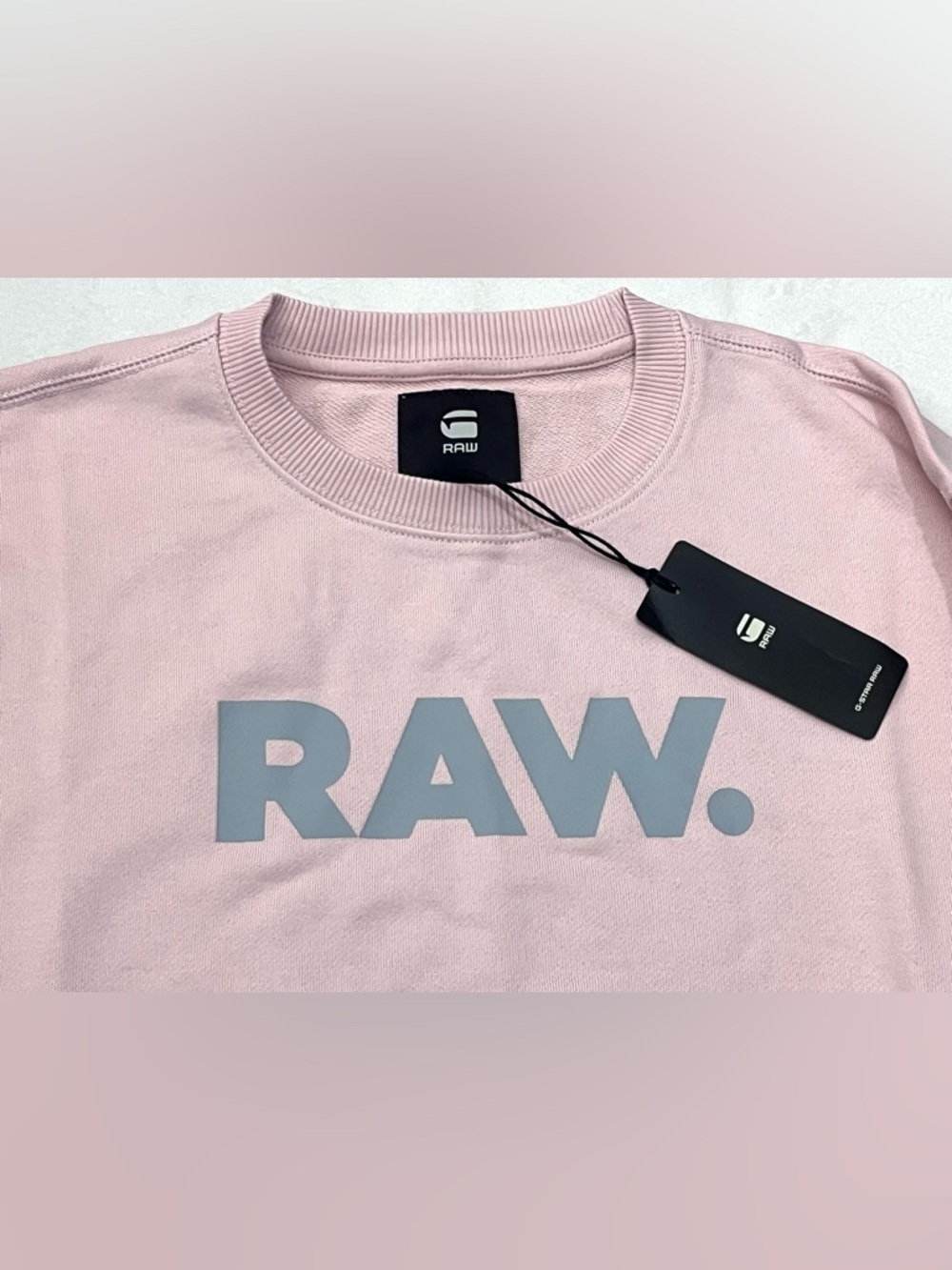 G-Star RAW Premium Core RAW Crewneck Women’s Light Pink Sherland Sweatshirt - Picture 2 of 16